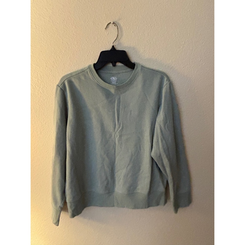 Athletic Works Boys XL 14-16 Husky Sage Green Crewneck Fleece Sweatshirt A1181